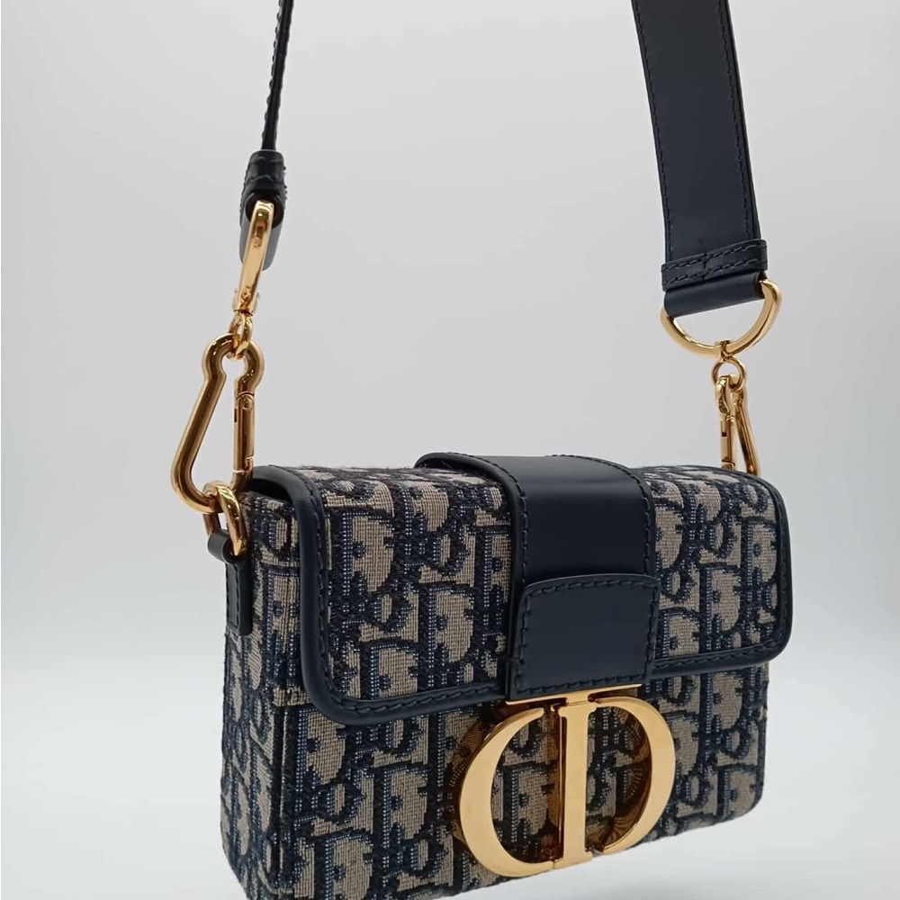 Dior Monogram Blue and Gold Clutch - Picture 9 of 16